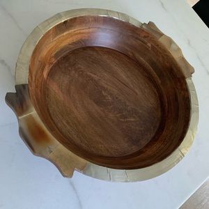 Pottery Barn Decorative Dough Bowl Tray 18.5”